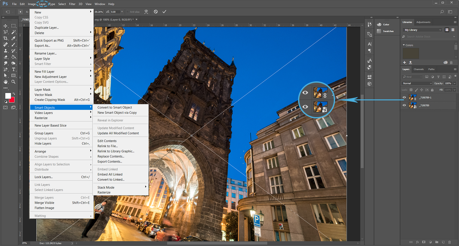 Смарт объект в фотошопе